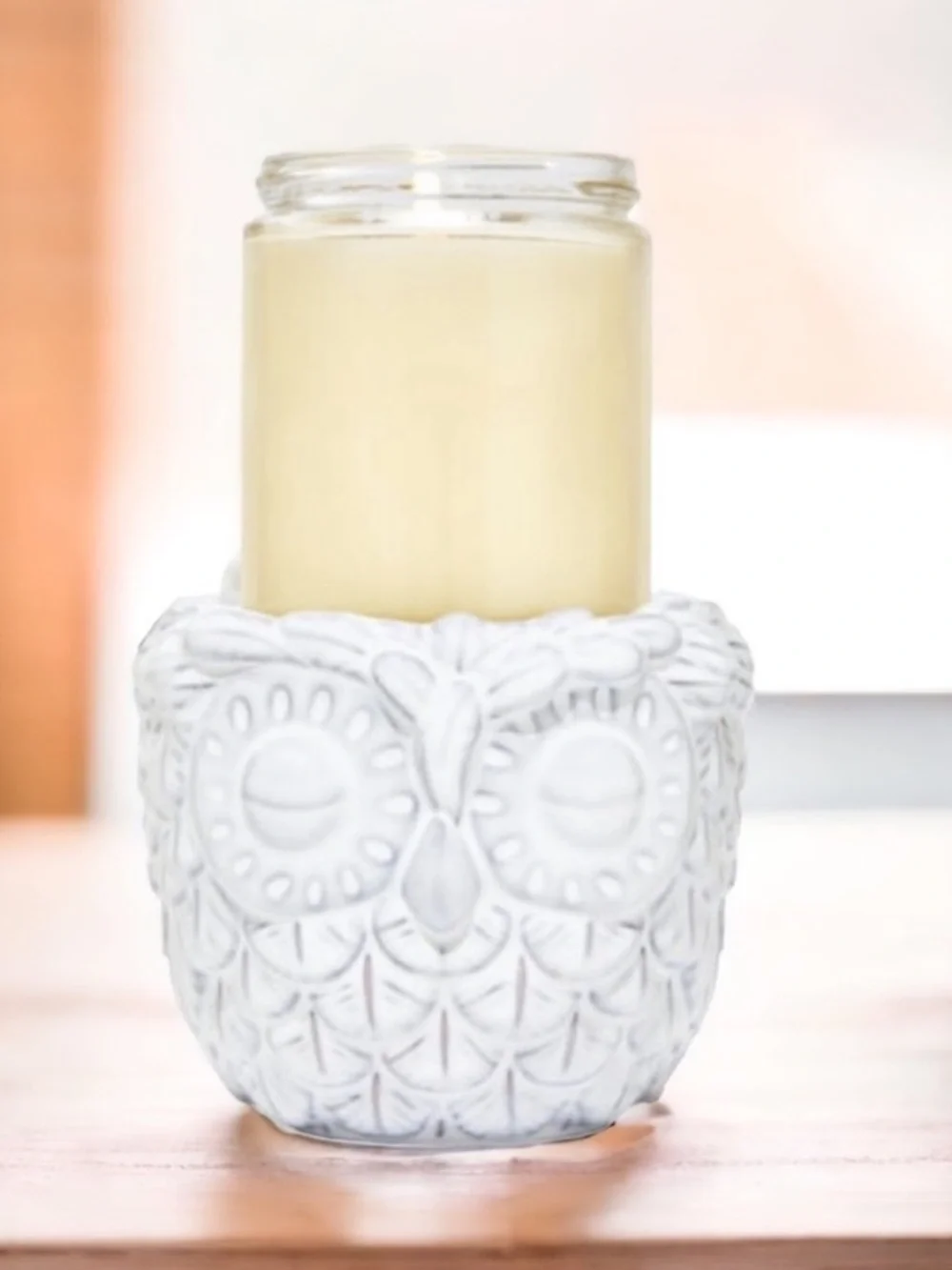 NWT Bath & Body Works Sleeping Porcelain Owl Candle Holder